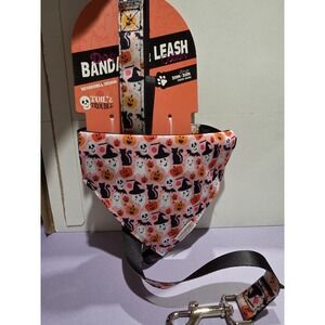 Whimsy‎ Dog Bandana And Leash Set - Halloween Themed